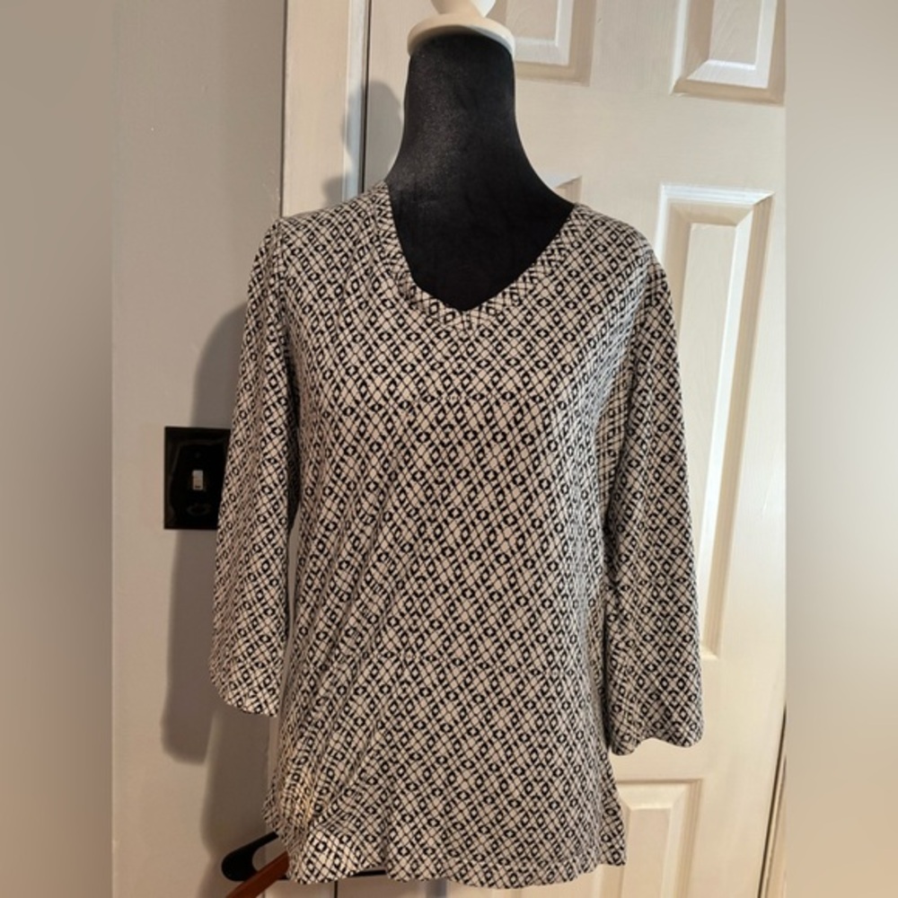 Croft & Barrow Monochrome Patterned Tee